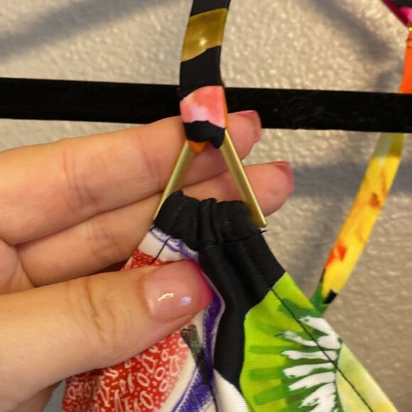 NWT-Christian Lacroix x Swiminista-Tropical fruit triangle bikini top-Size Small - Picture 4 of 8